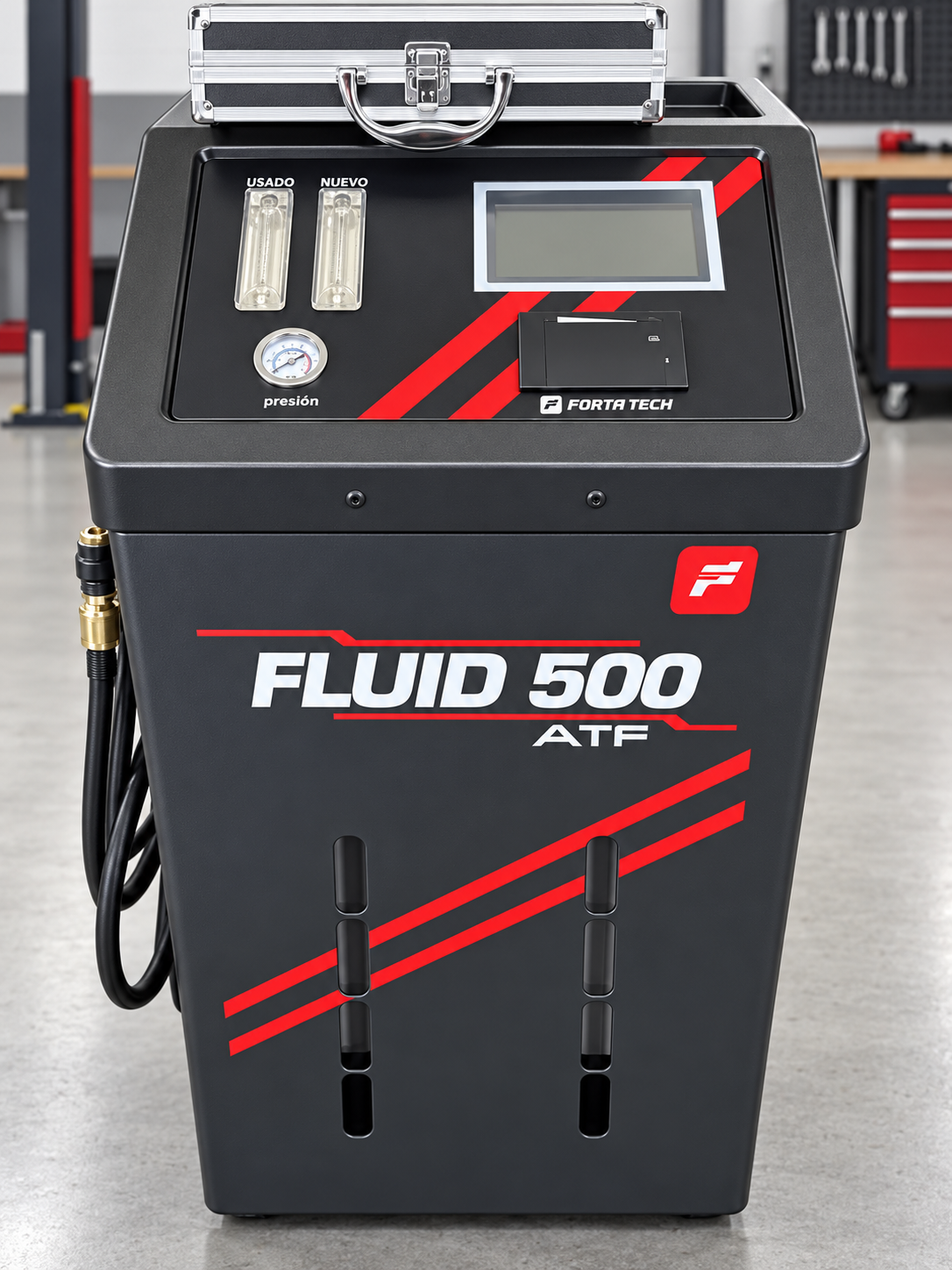 Máquina Forta Tech FLUID 500 ATF para troca completa do fluido de câmbio automático na NS Câmbio Automático